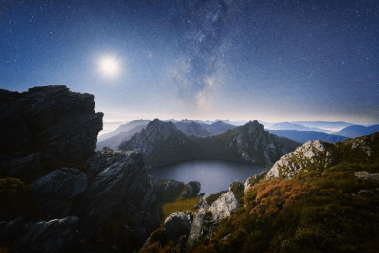 Luke Tscharke's breathtaking snap of the Milky Way rising above Tasmania's wilderness took top honours.
