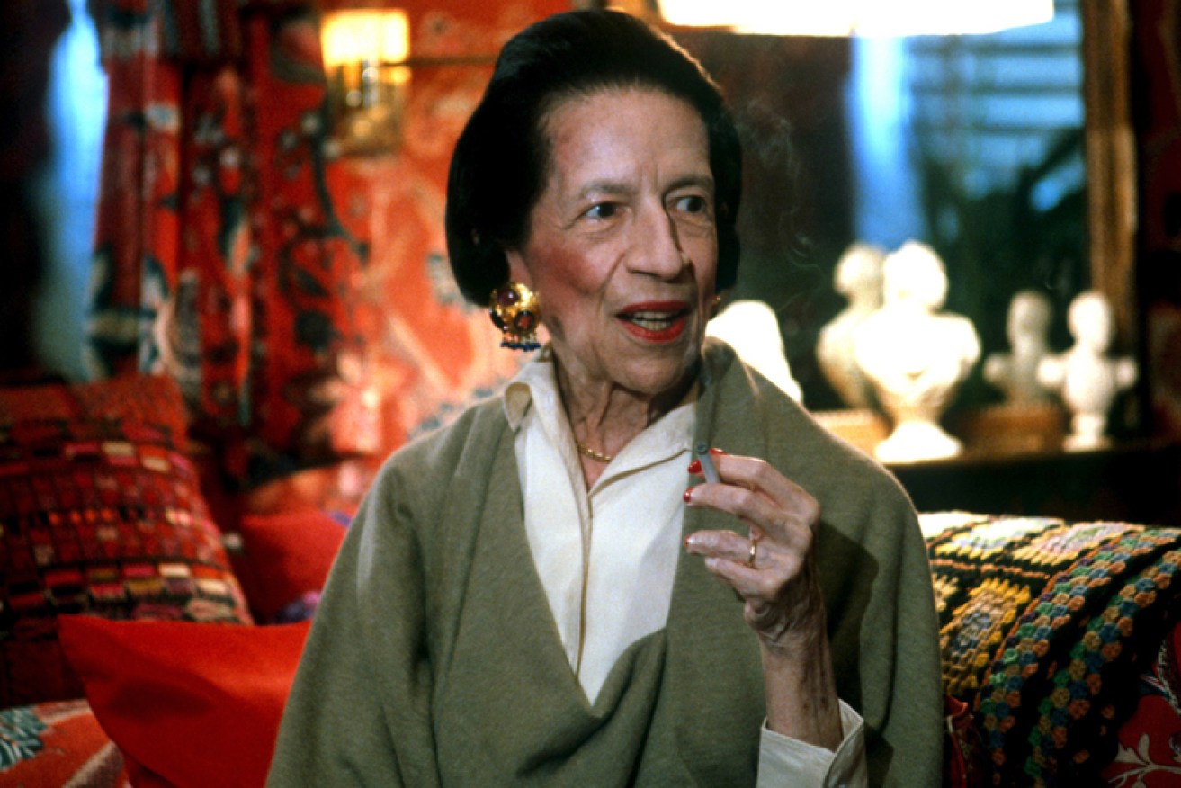 Diana Vreeland at home in New York in the 1980s.