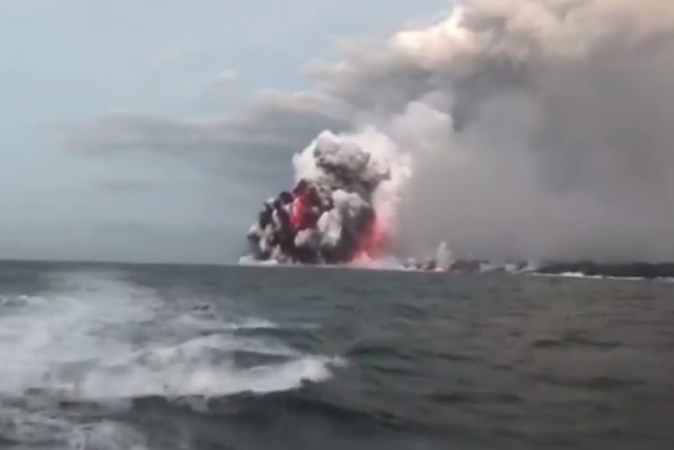 A nearby tour boat captured this image of the explosion.