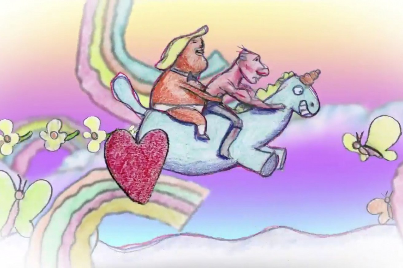 The short video was animated by Bill Plympton and produced by Billy Shebar and David Roberts.