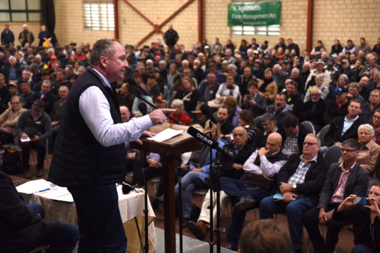 Mr Joyce told the rally if the live sheep export trade was shut down, the 'zealots' would come for the cattle and poultry industries.