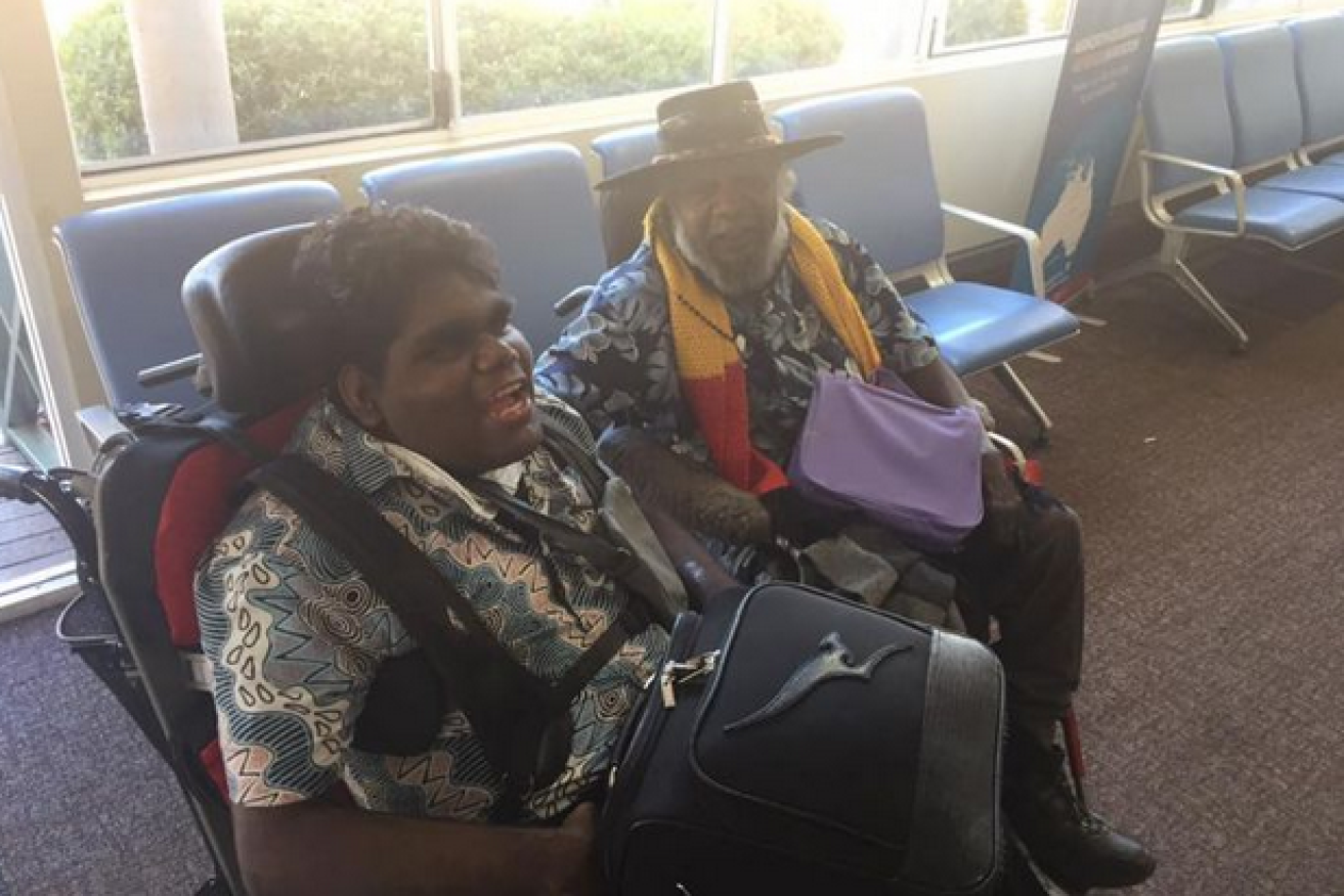 Anthony waits to board the flight from Broome to Perth, a journey he wasn't allowed to make.