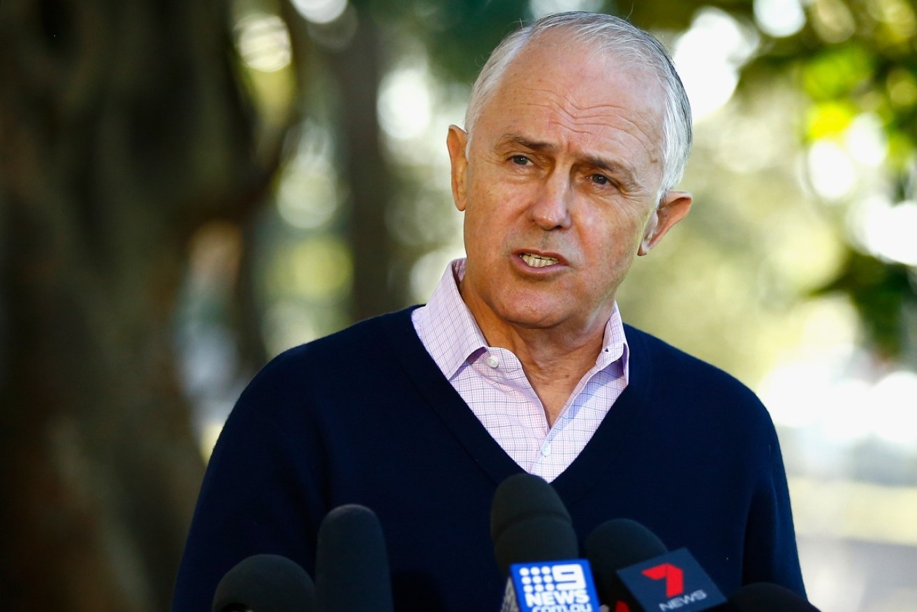 Malcolm Turnbull addresses the media on Sunday.