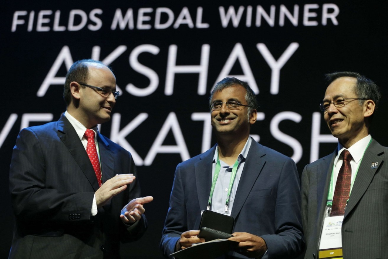 Akshay Venkatesh (C) became just the second Australian to win the Fields Medal.