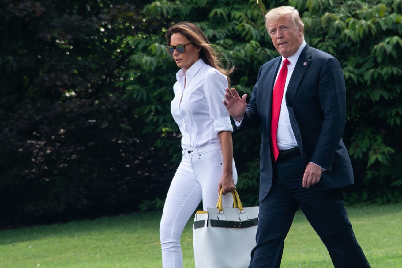 US First Lady Melania Trump and President Donald Trump board Marine One on July 27 for a getaway to New Jersey.