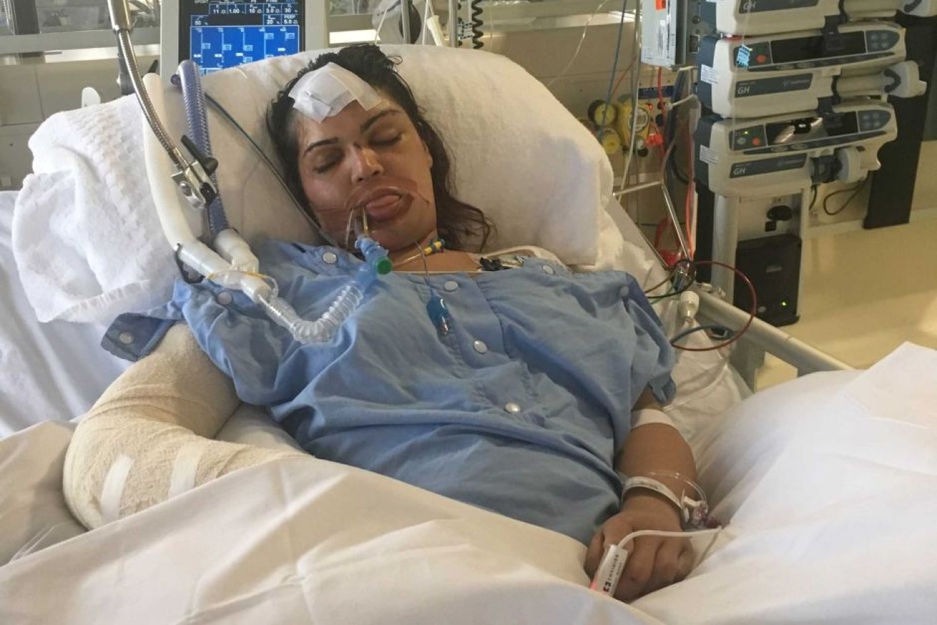 Mehreen Ahmad in hospital after the May 2017 incident.