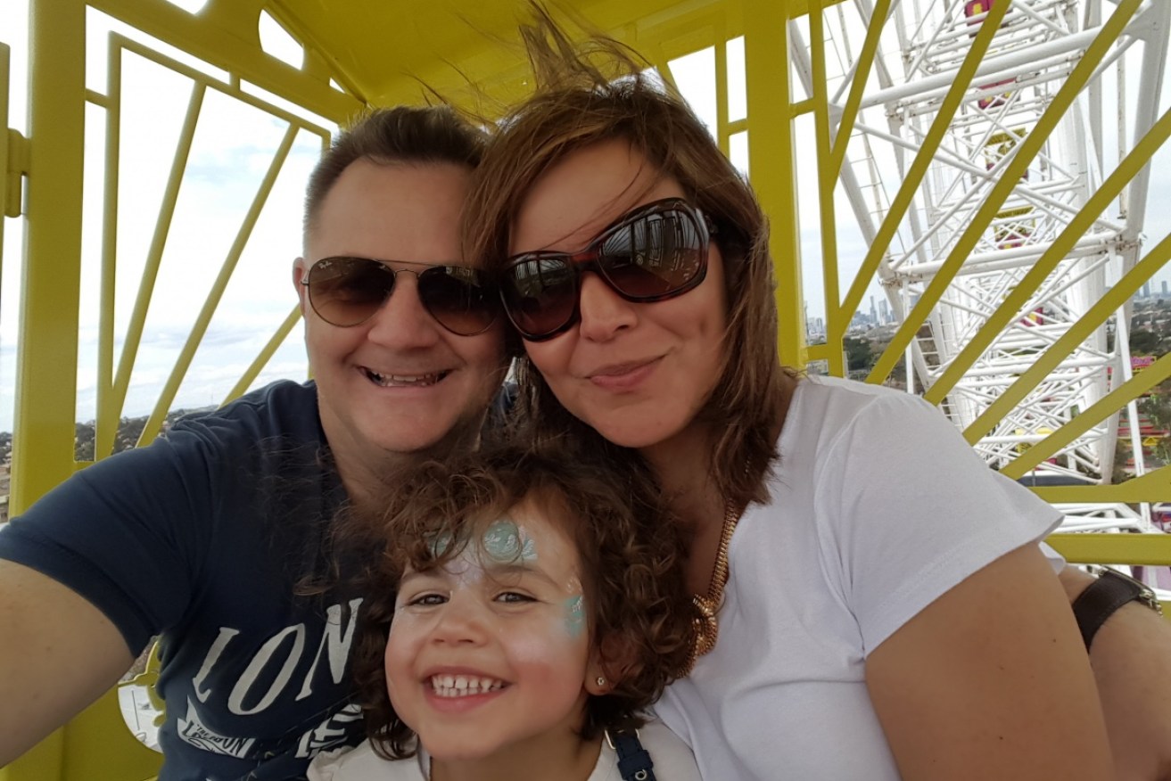 The Edwards family enjoy a fun day out in 2014, captured just months before Paul's heart attack. Their daughter, Elliot, was only two years old when she witnessed the medical event. 