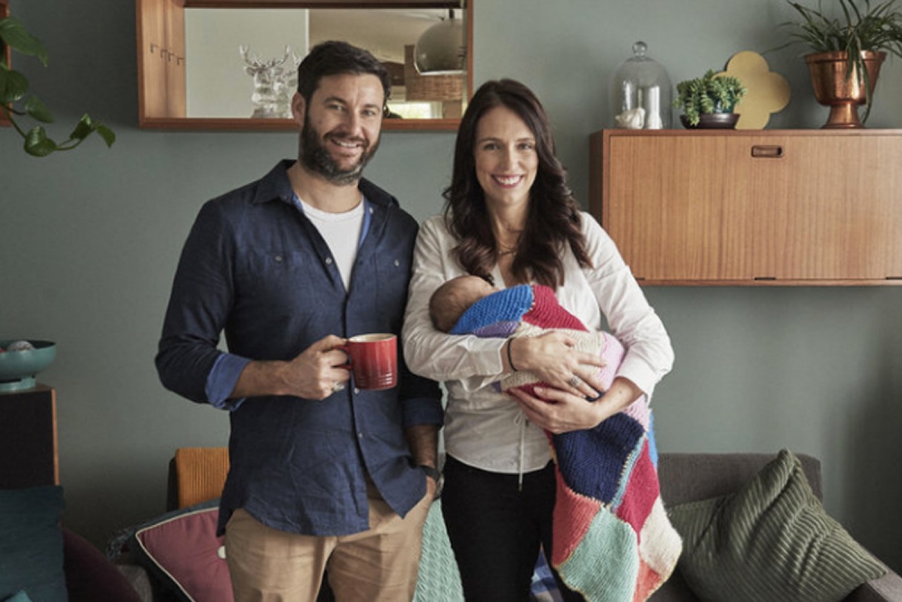 "I'm very, very lucky," said Ms Ardern at home with Clarke Gayford and baby Neve of her domestic setup as she goes back to work.