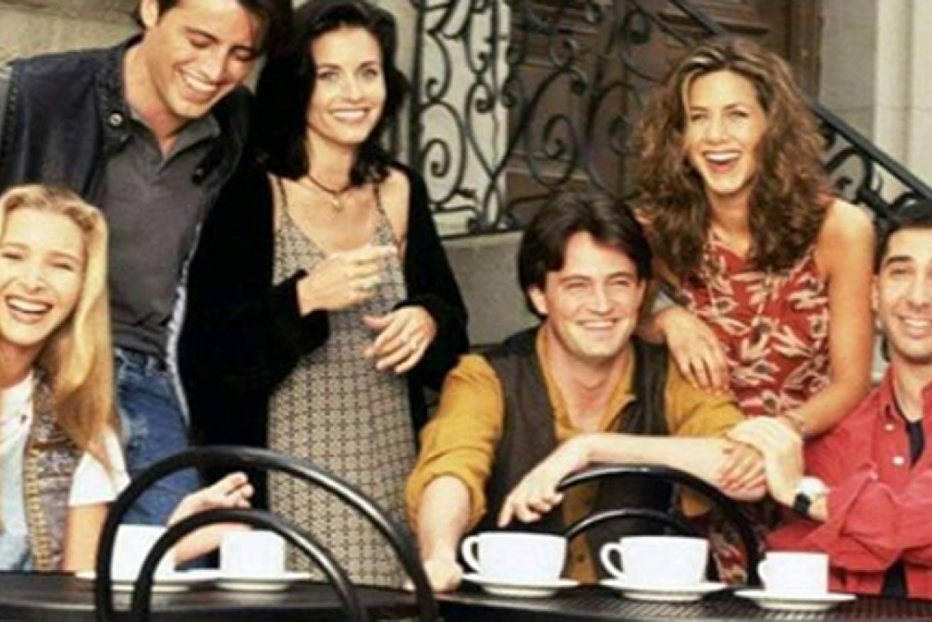 Will they be there for us again? The <i>Friends</i> cast, from left, Lisa Kudrow, Matt LeBlanc, Courteney Cox, Matthew Perry, Jennifer Aniston, David Schimmer.