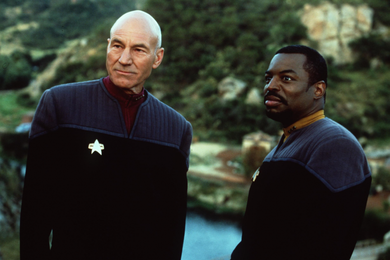 Patrick Stewart and Levar Burton in 1998's <i>Star Trek: Insurrection</i>.