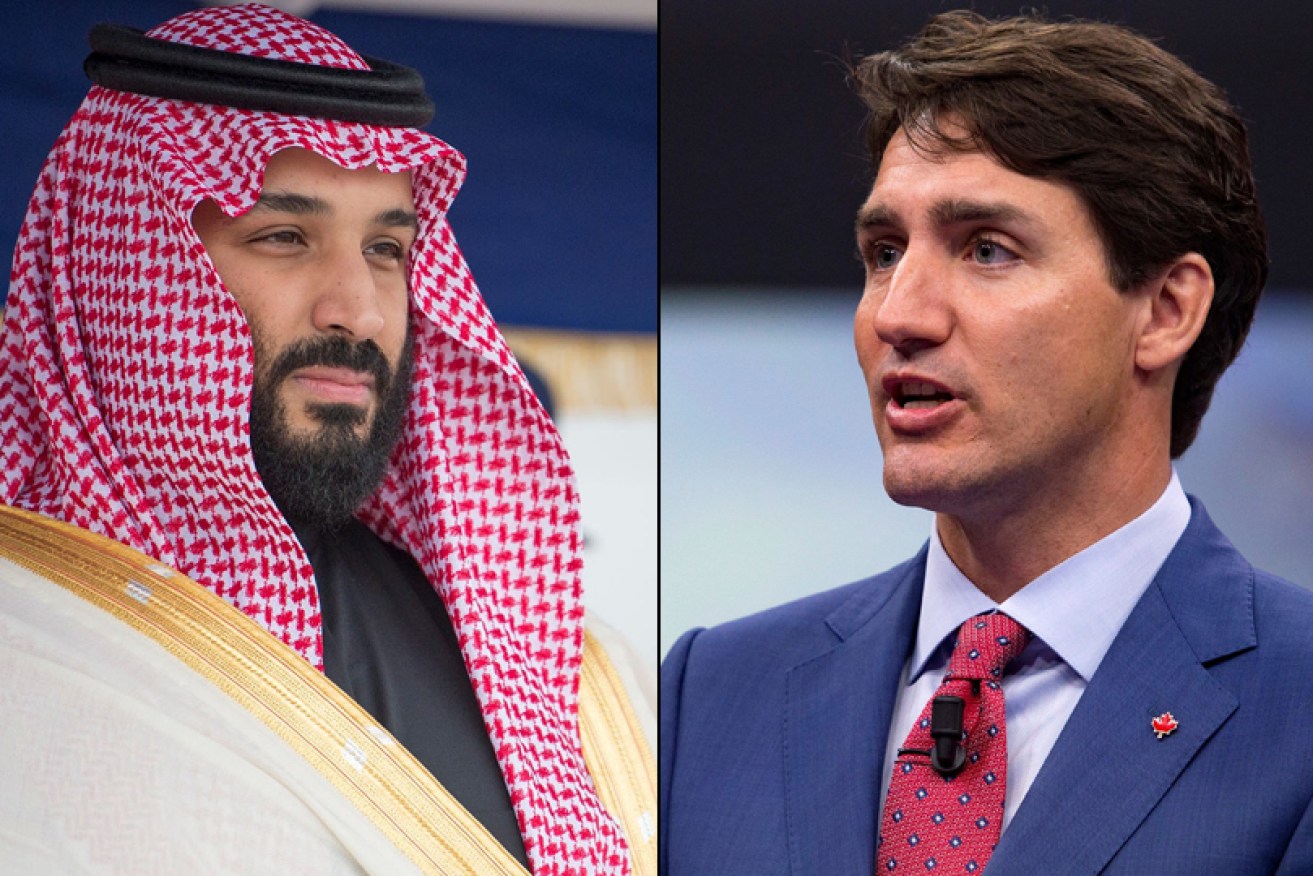 Crown Prince Mohammad bin Salman Al-Saud and Canadian Prime Minister Justin Trudeau.