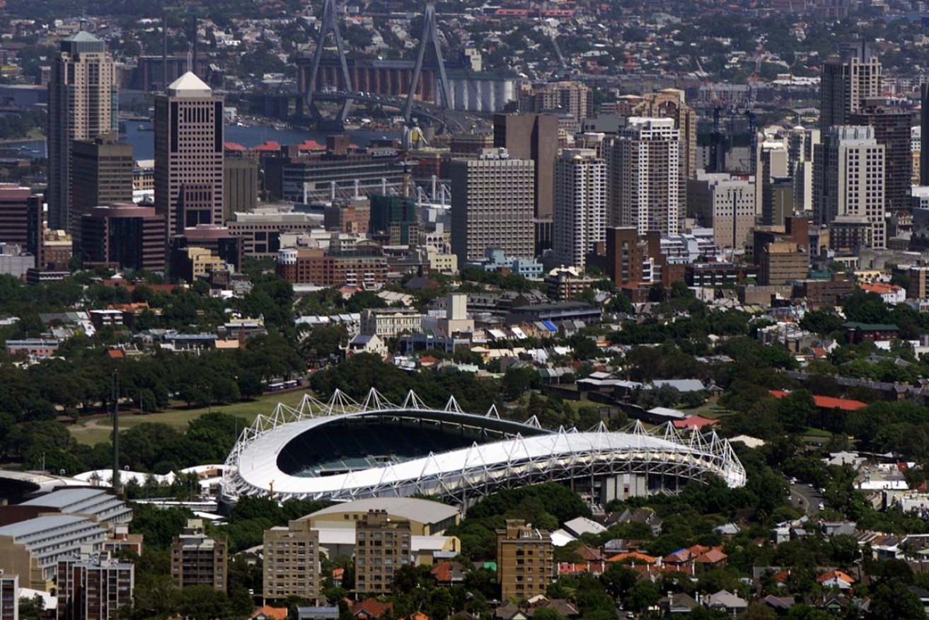 The NSW parliamentary inquiry heard it takes 24 minutes to evacuate the Allianz Sydney Football Stadium (pictured 1999).
