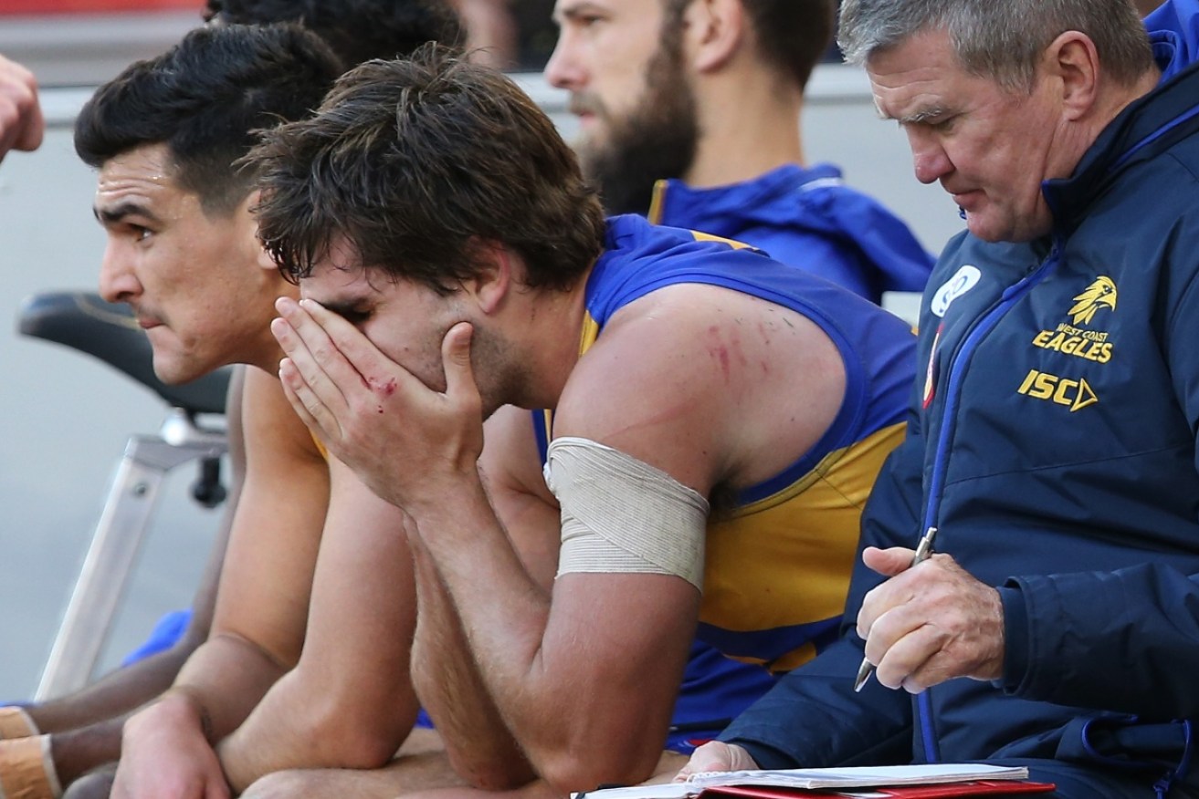 West Coast's Andrew Gaff received an eight-match ban for his punch on Andrew Brayshaw.