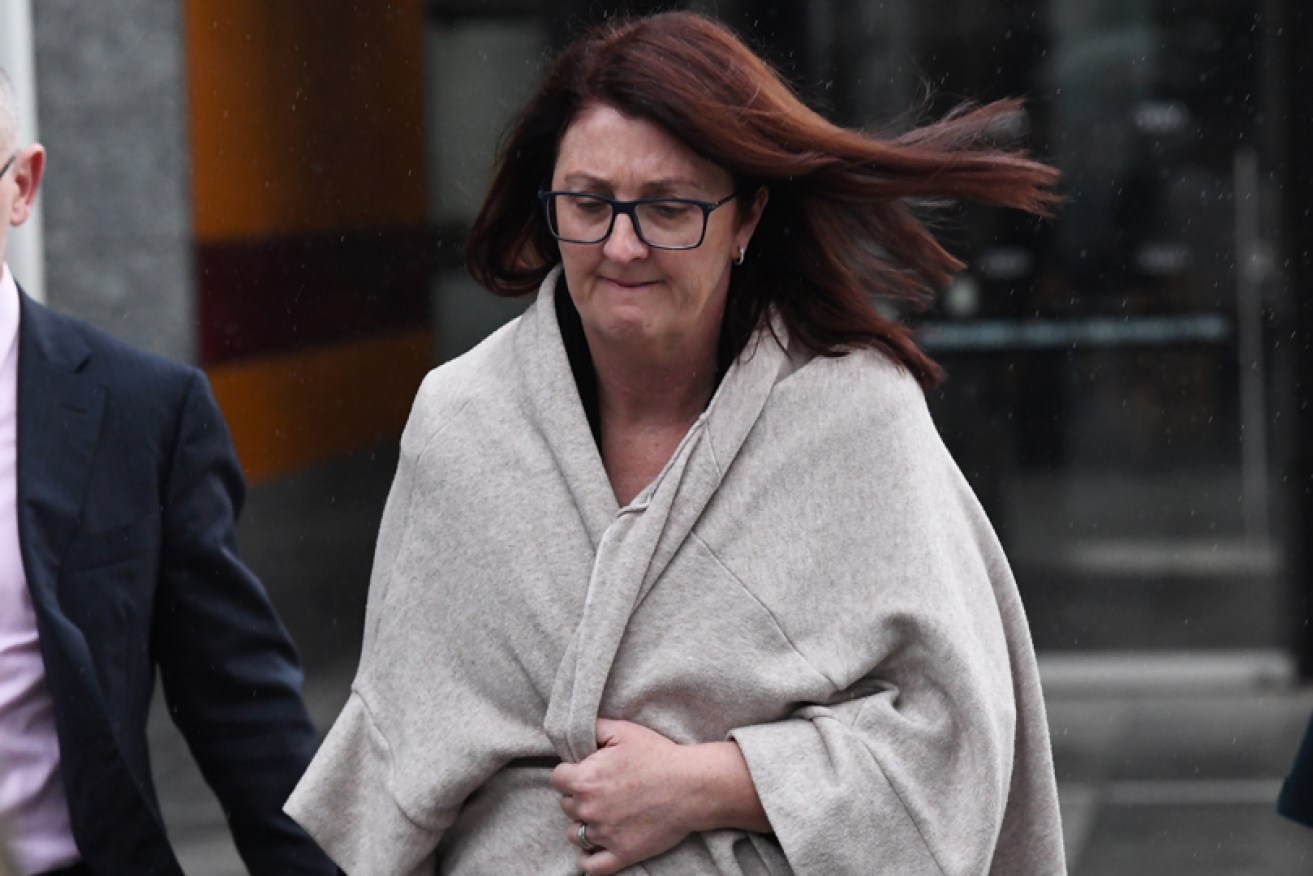 Former chair of NAB's superannuation trustee NULIS, Nicole Smith, leaves the royal commission.