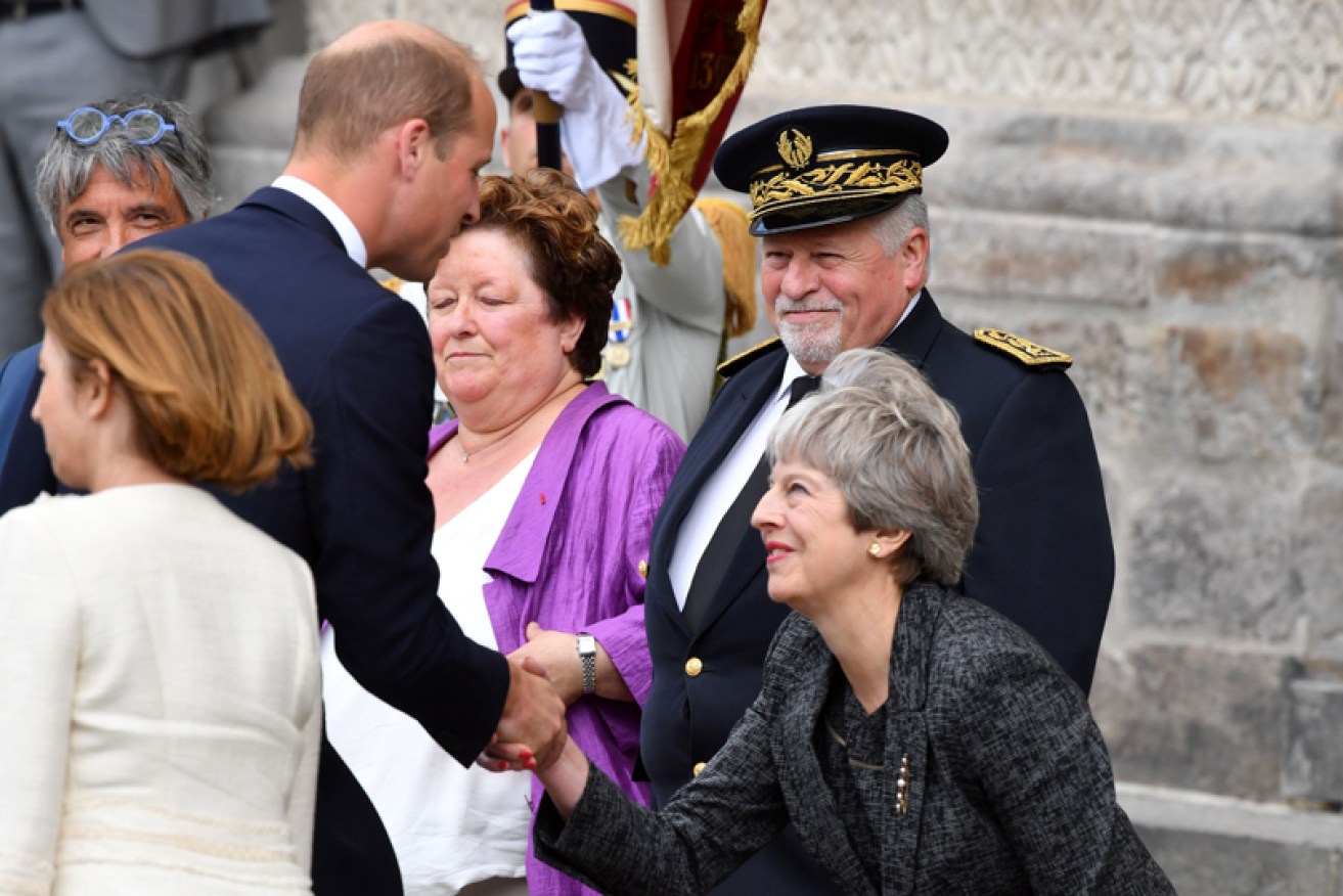 Prince William, Mrs May and that controversial curtsy in Amiens, France on August 8.
