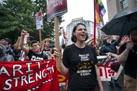 Anti-racism protesters drown out white supremacists at Washington rally
