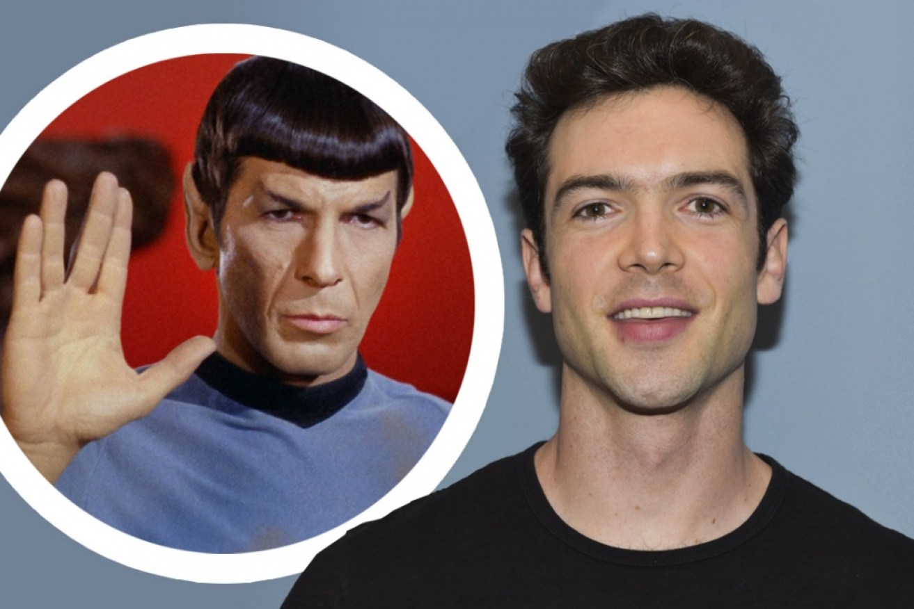 Ethan Peck (R) is the new Spock, formerly played by Leonard Nimoy. 