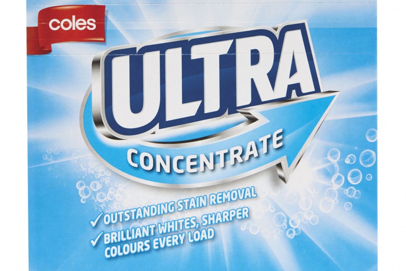 Coles' low-cost washing powder does a better job at removing stains than expensive brands.