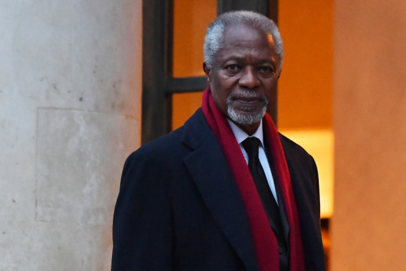 Kofi Annan spent two terms atop the United Nations .