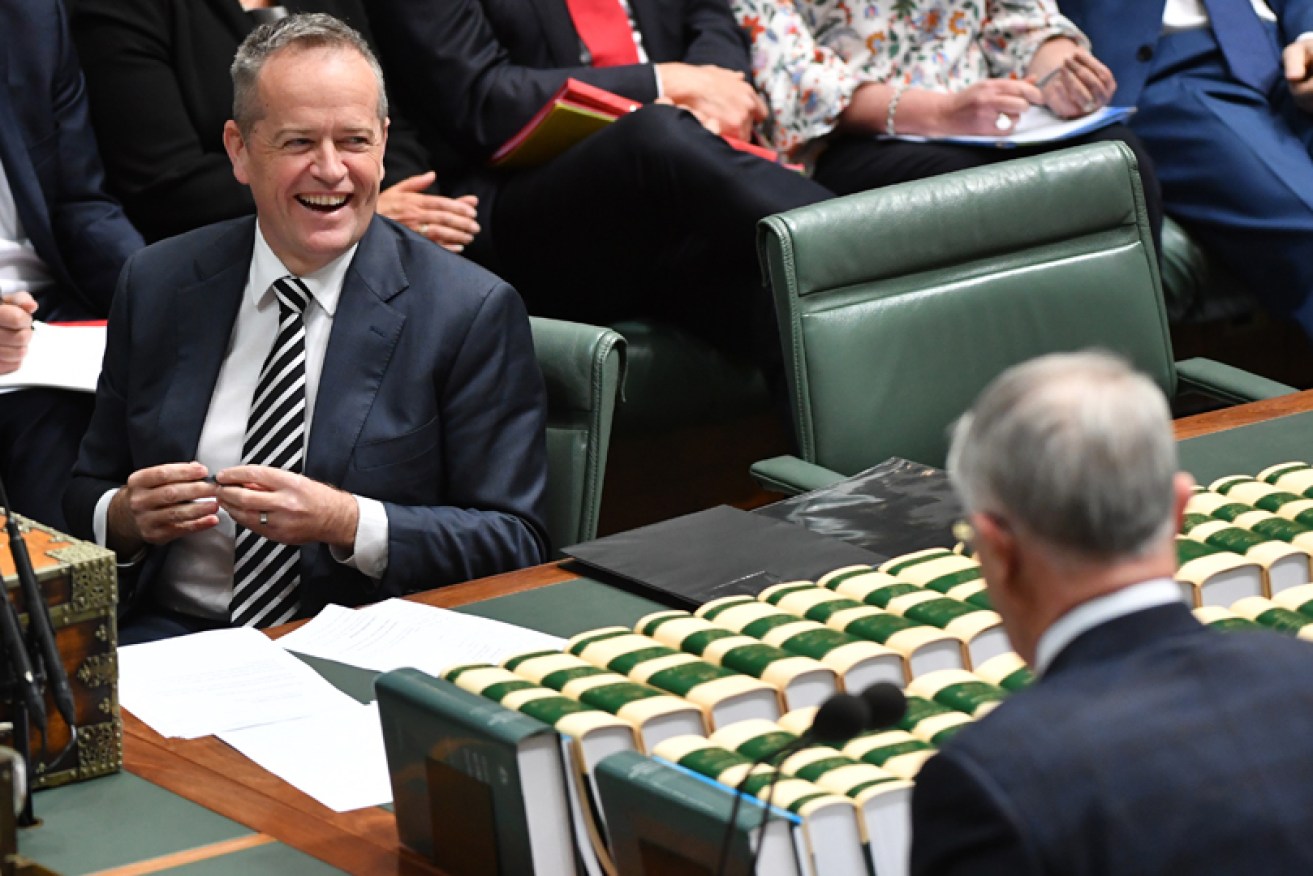 Labor's Bill Shorten couldn't help smiling throughout question time.