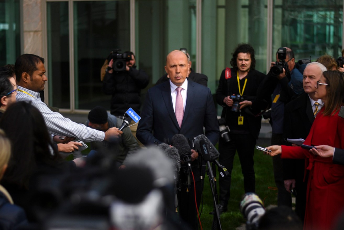Peter Dutton speaks to journalists on Tuesday afternoon.