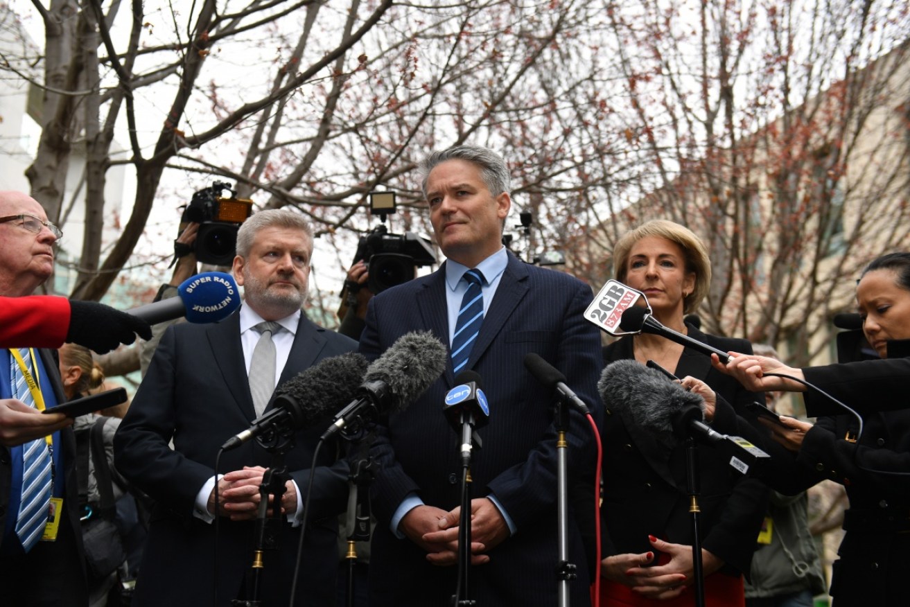 Mitch Fifield, Mathias Cormann and Michaelia Cash announced their support for Peter Dutton.