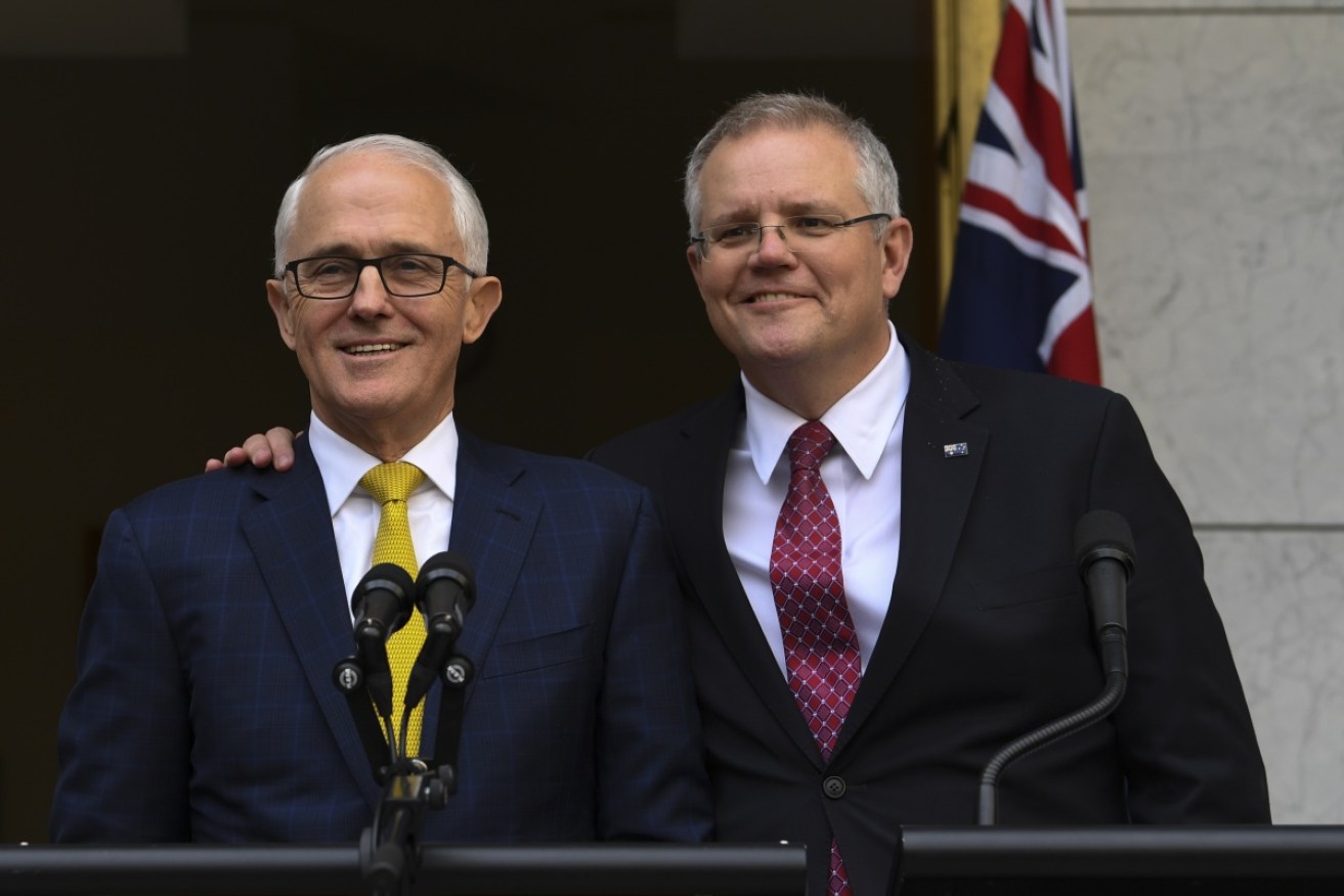Mr Turnbull and Mr Morrison at the height of the Coalition coup.