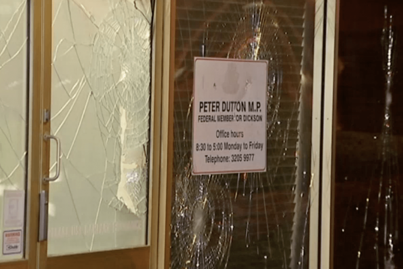 An ugly start to Peter Dutton's big day as vandals strike. 
