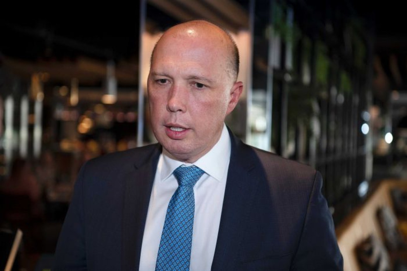 Peter Dutton at a Canberra restaurant only hours after his failed leadership bid. 