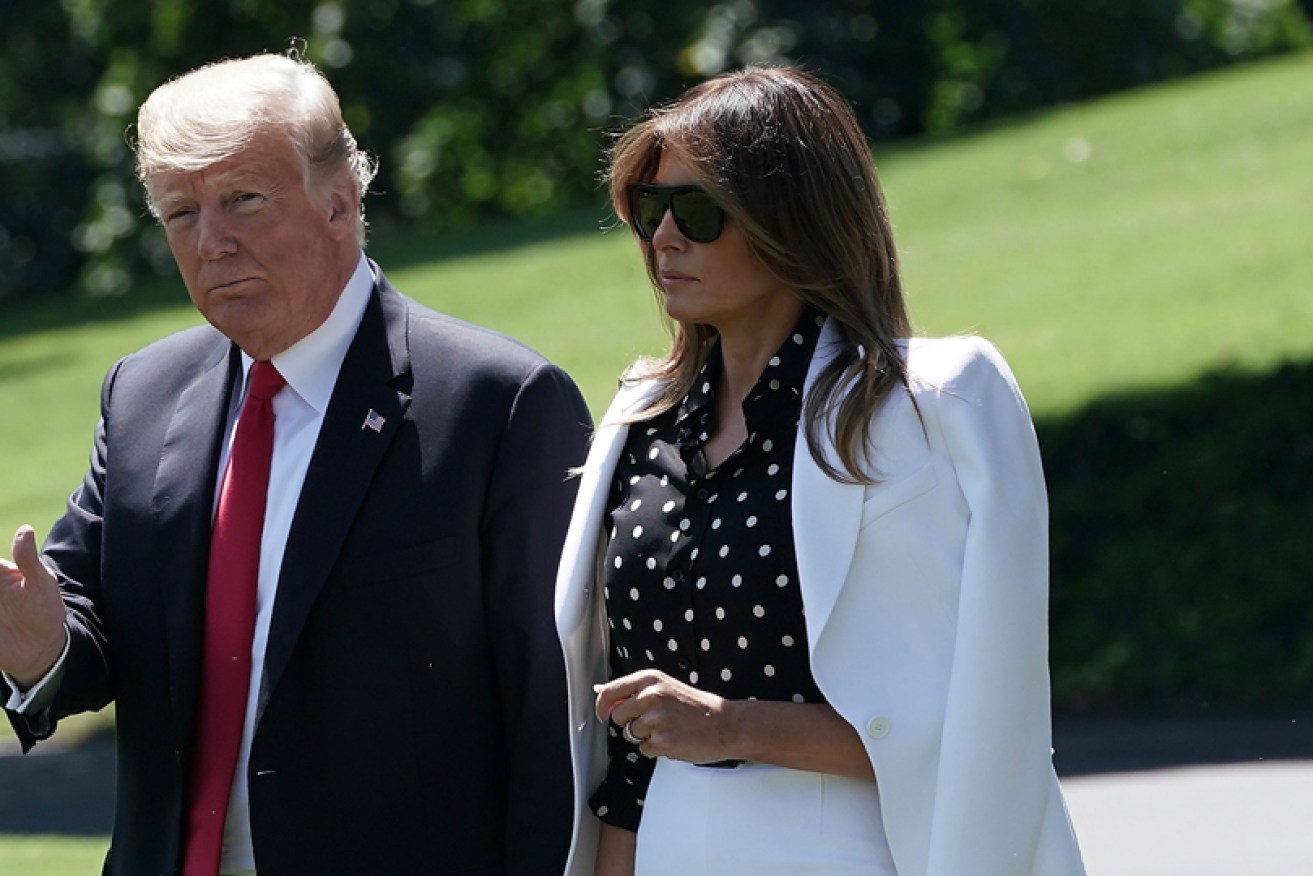 Who says they're not happy? Donald and Melania Trump leave the White House on August 24.