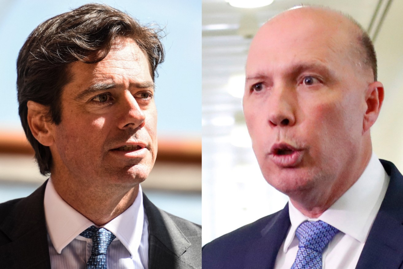 The Home Affairs Minister was lobbied by AFL boss Gillon McLachlan.