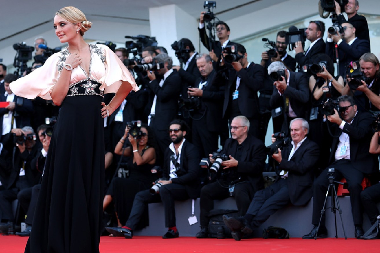 Carolina Crescentini showcases red carpet fashion, Venice Film Festival style, on August 29.