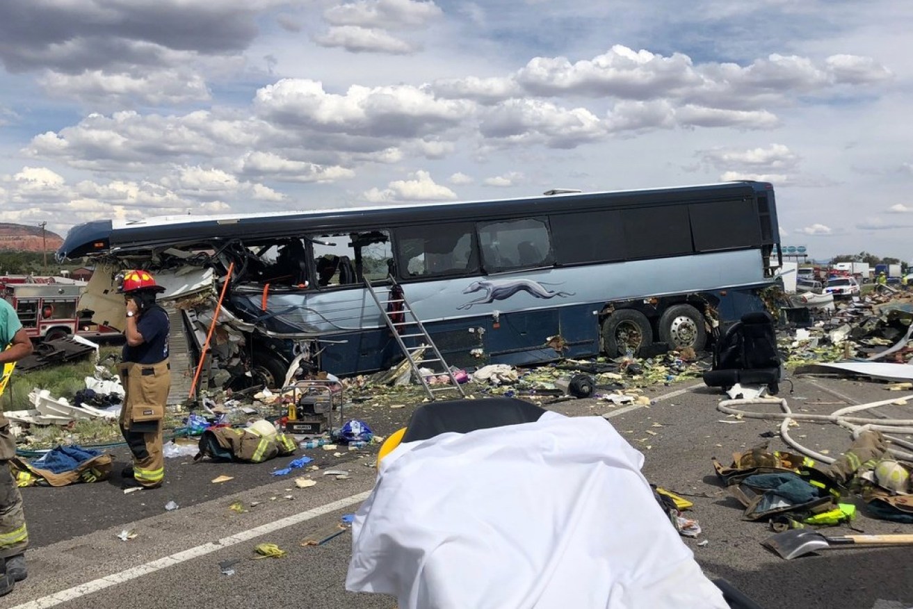 Multiple deaths and injuries are being reported after a bus crashed into a semi-trailer in New Mexico.