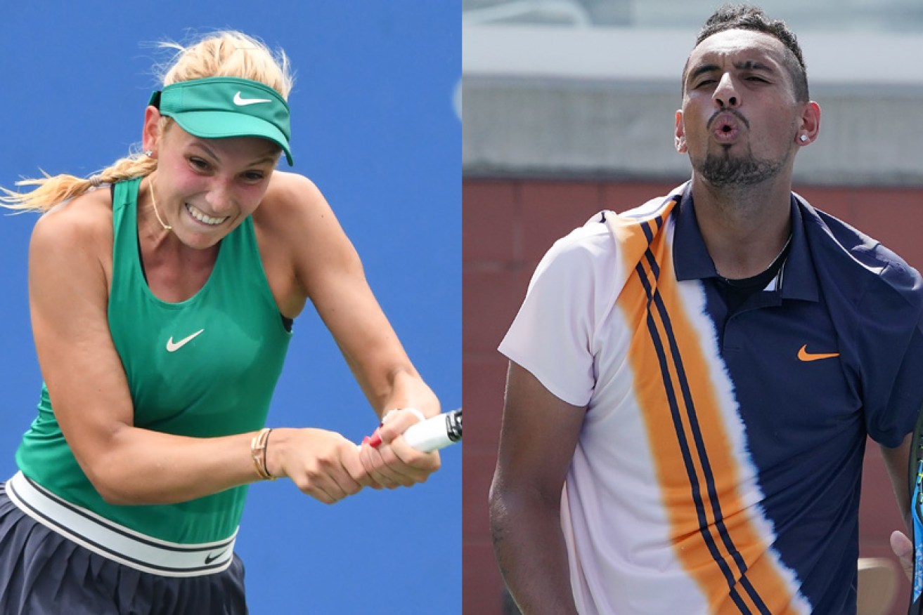 Donna Vekic and Nick Kygrios have sparred over his apparent on-court coaching at the US Open.