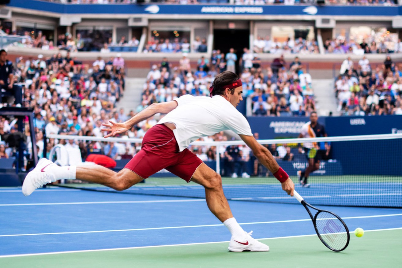 Roger Federer was able to hit a winner from this position on Saturday, impressing even his opponent, Nick Kyrgios.