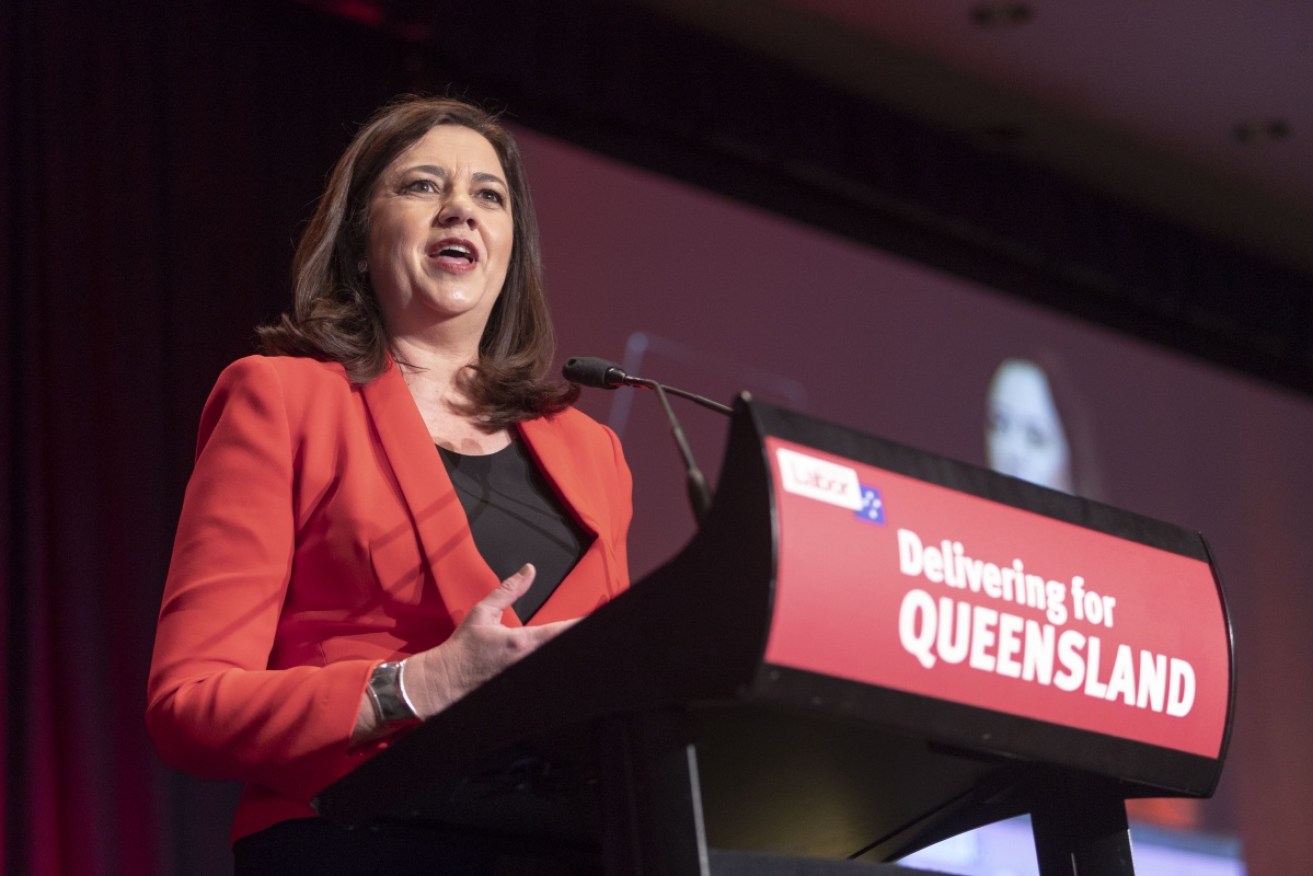 Queensland Premier Annastacia Palaszczuk is pictured at the state Labor conference on Sunday.