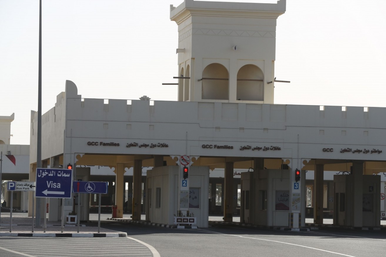 The Qatari side of its border with Saudi Arabia. Under Saudi plans, this might be replaced with a canal.