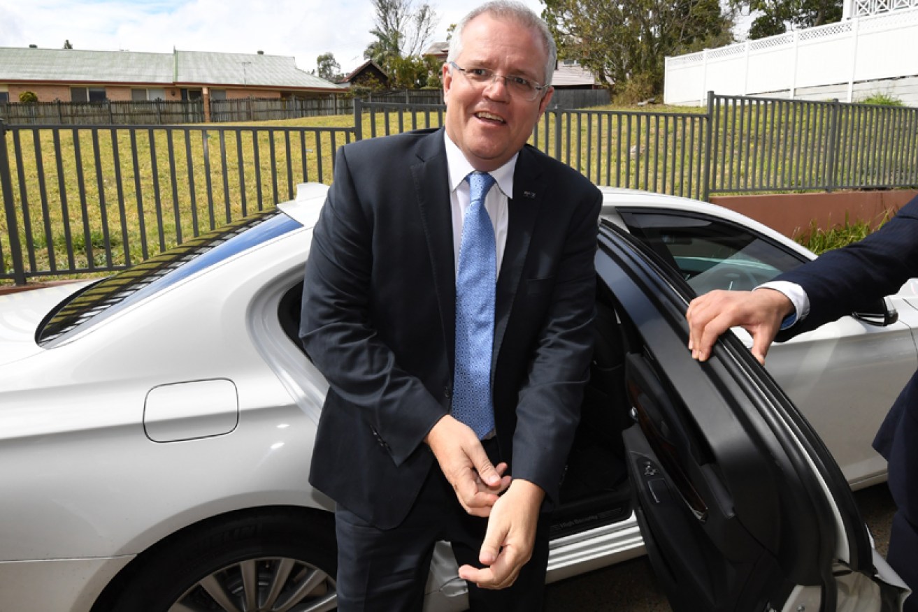 Prime Minister Scott Morrison arrives at an event on Wednesday, as the Senate inquired into visa decisions by one of his ministers.