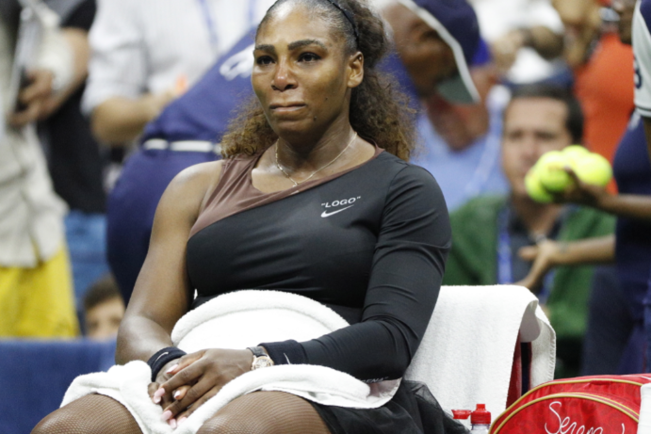 Face of fury: If looks could kill this image of a seething Serena Williams would be on wanted posters.