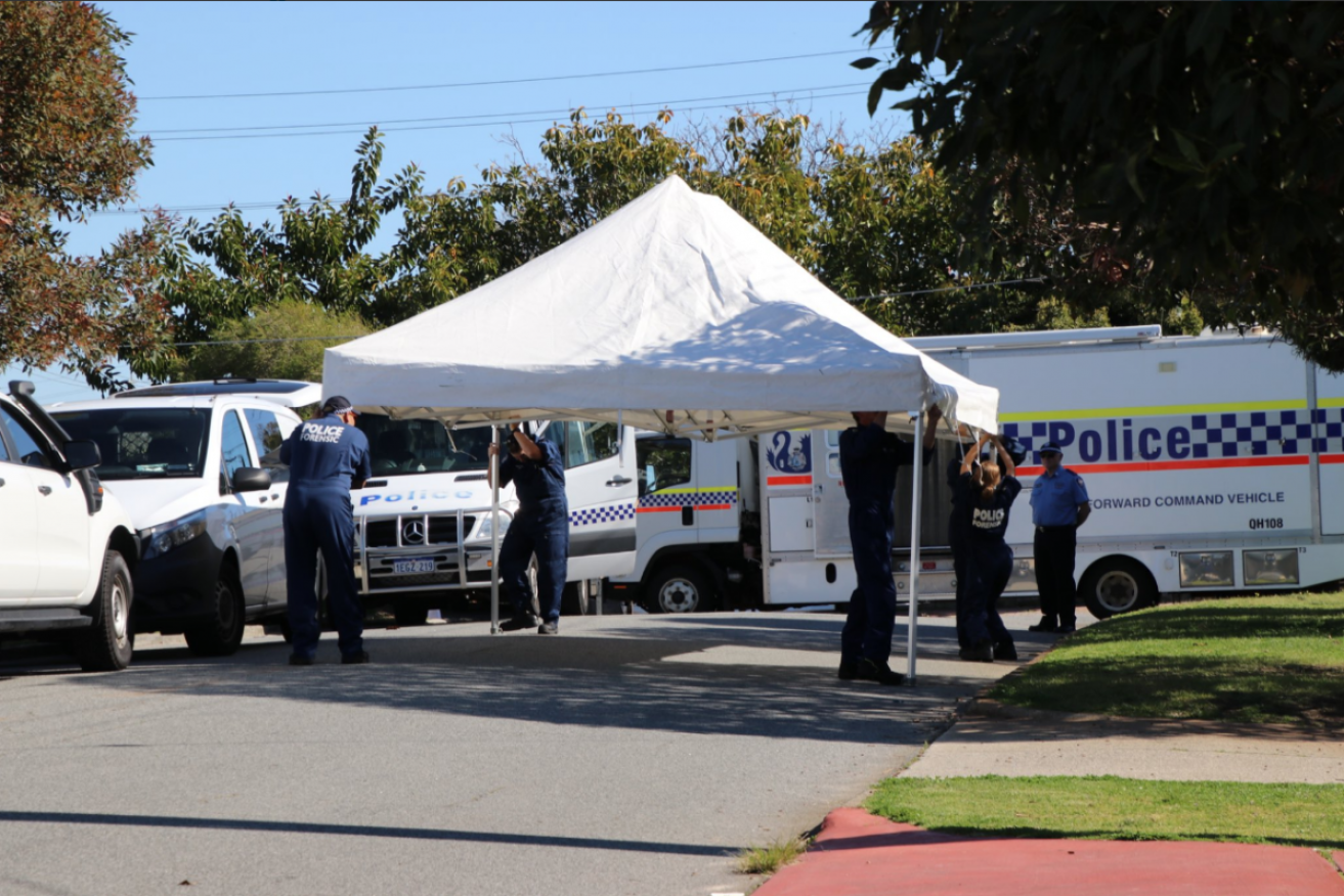 WA Police set up a forensics investigation at the Coode St home in Perth.