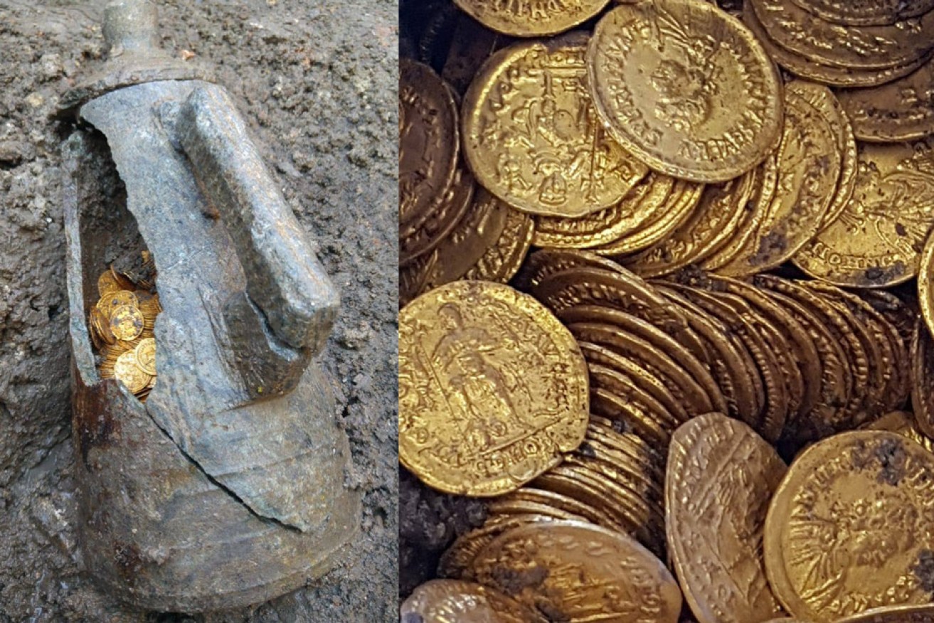 The coins date back to the end of the Roman Empire in the 5th century.