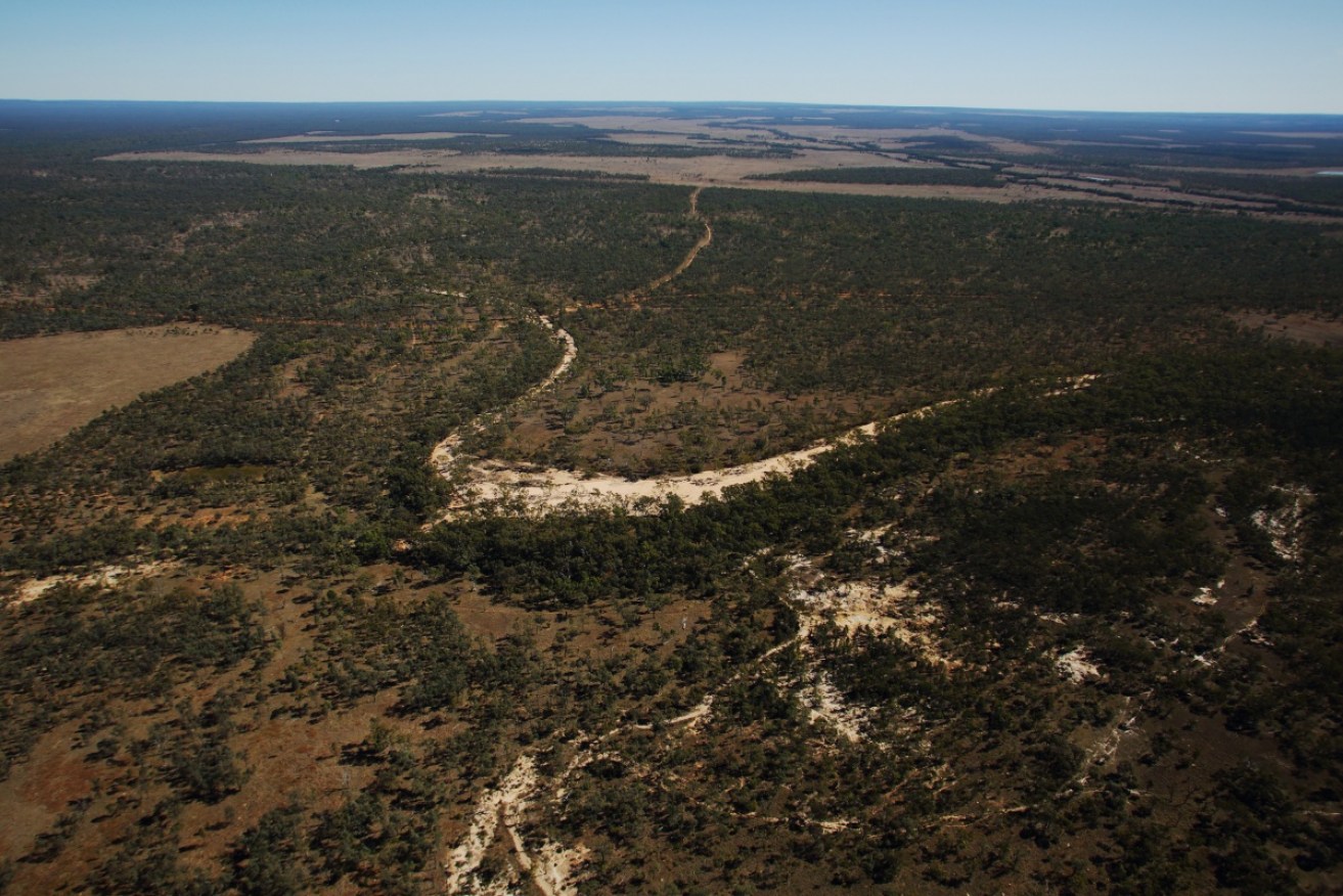 A 2012 aerial photo of the Galilee Basin, where Clive Palmer wants to build a coal-fired power station.   