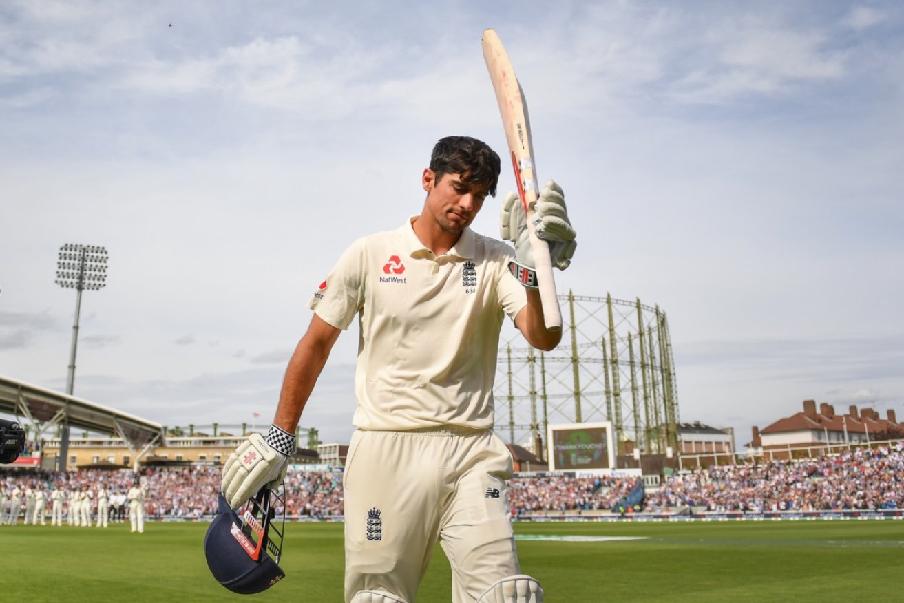 Alastair Cook leaves The Oval after his final innings. 