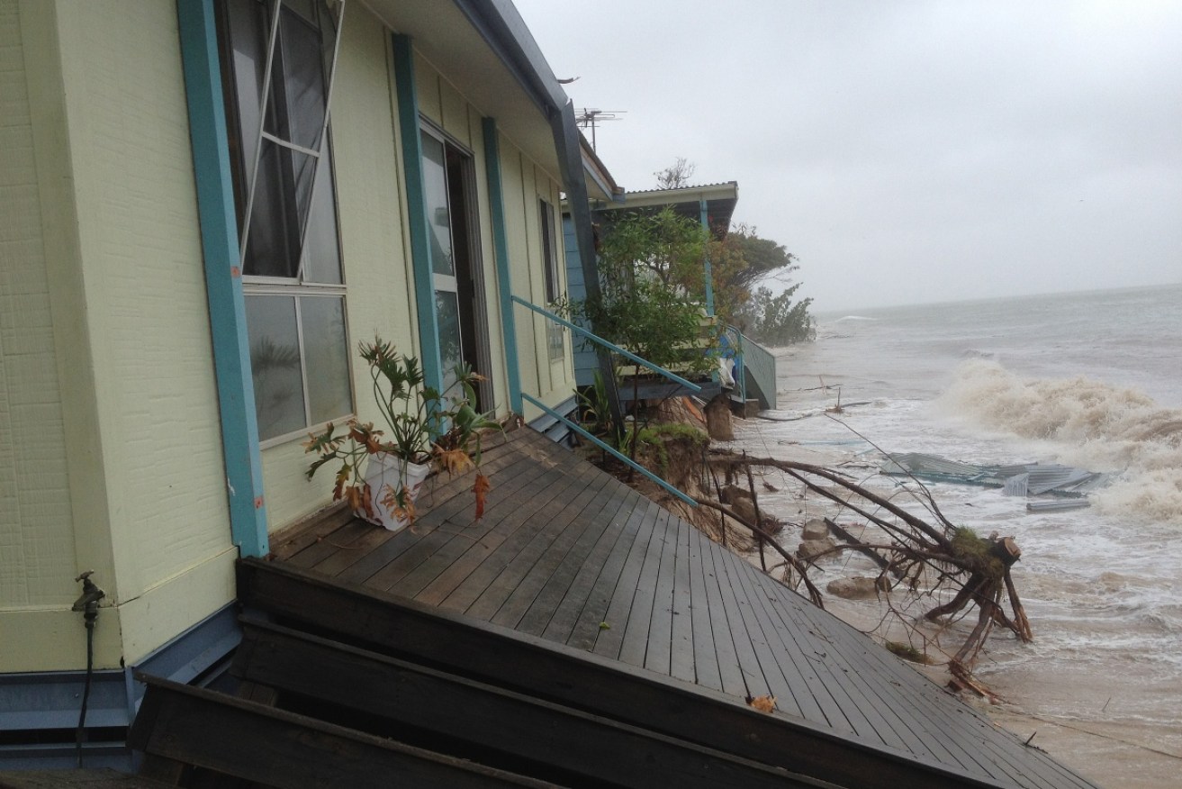 Great Keppel Island Hideaway damage from Cyclone Dylan in 2014 is pictured.