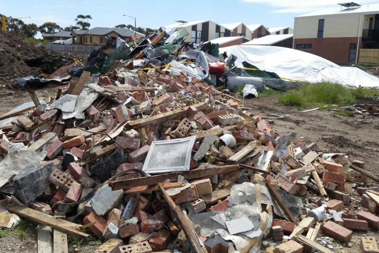 Asbestos-riddled debris from the Corkman Irish Pub was dumped in a vacant lot in Cairnlea.