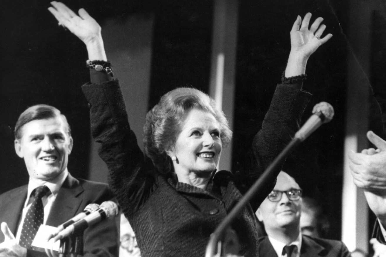UK prime minister Margaret Thatcher, icon of the neoliberal revolution, in 1985.