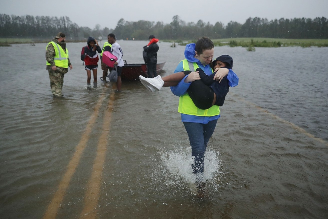 Hundreds of people have had to be rescued from rising floodwater during Hurricane Florence in North Carolina.