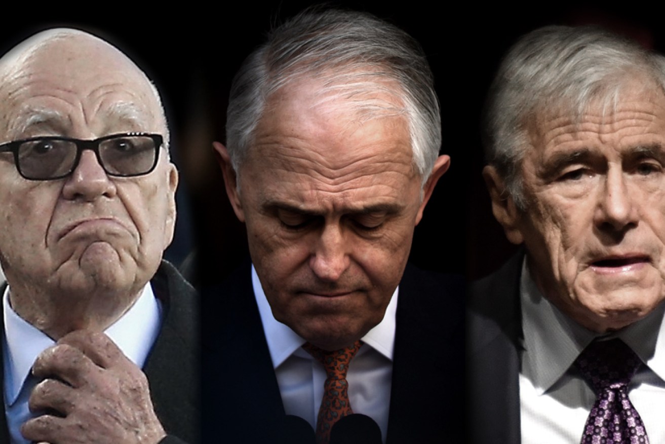 Rupert Murdoch, Malcolm Turnbull and Kerry Stokes.
