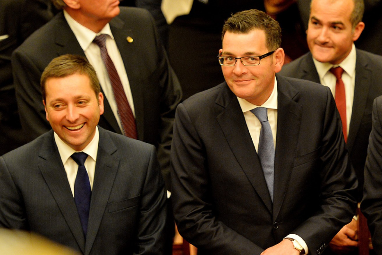 Premier Daniel Andrews and Opposition Leader Matthew Guy at the opening of the 58th parliament.