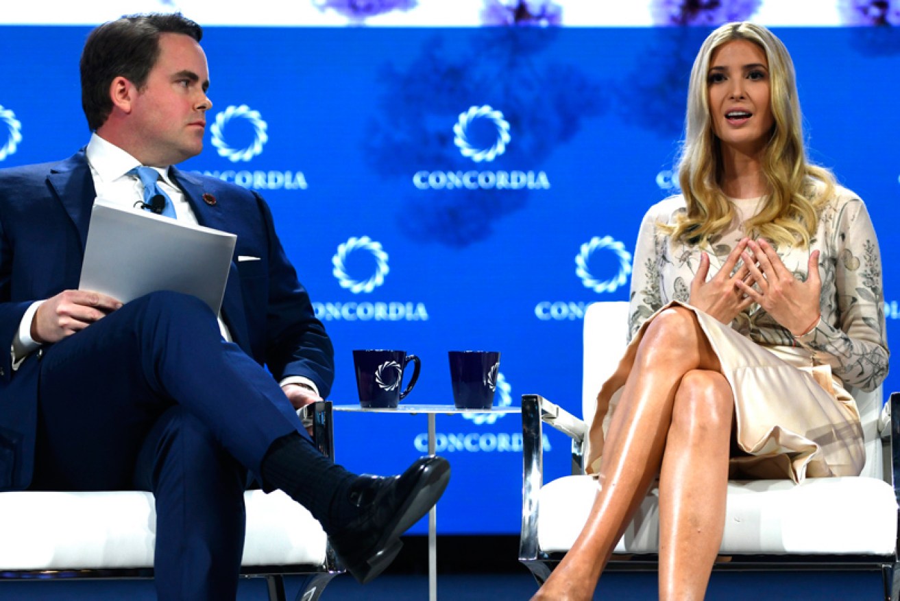 Ivanka Trump onstage with CEO Matthew Swift at the Concordia Summit in New York on September 24.